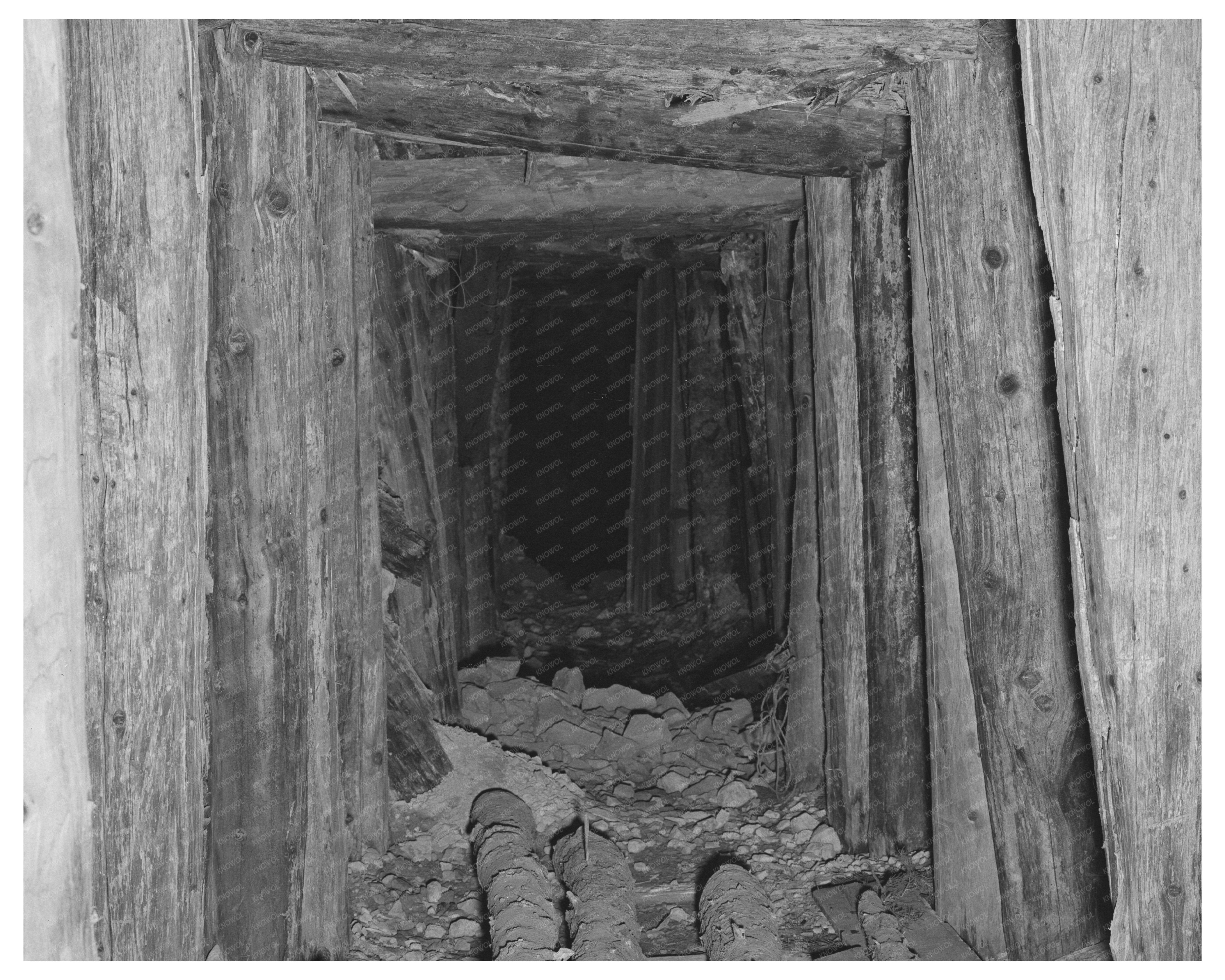 Timber Shored Mine Tunnel San Juan County Colorado 1940