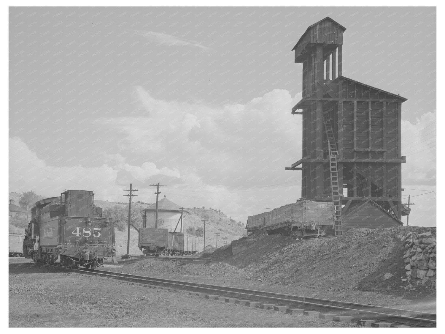 1940 Durango Colorado Railroad Yards Vintage Image
