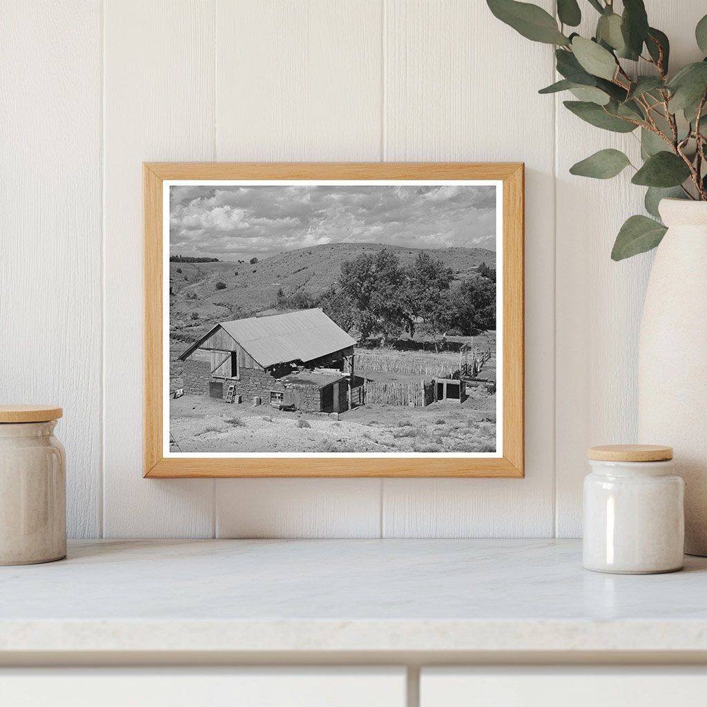 Spanish Farmer Barn and Corral Concho Arizona 1940
