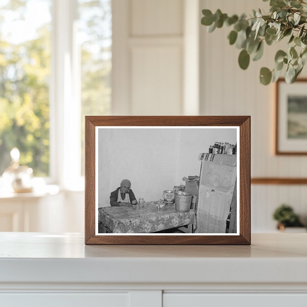 Spanish Woman Sorting Beans in Concho Arizona 1940