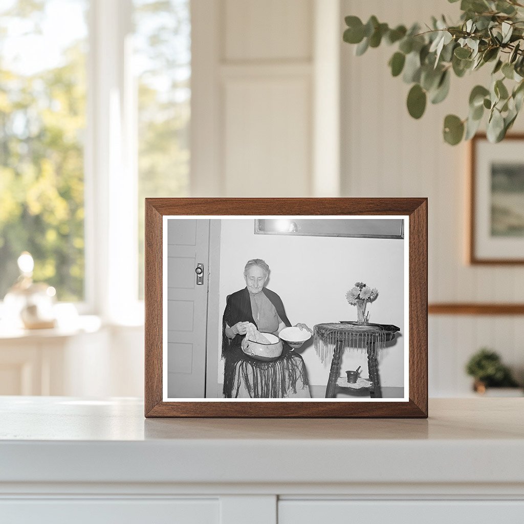 Spanish Woman Crocheting in Concho Arizona 1940