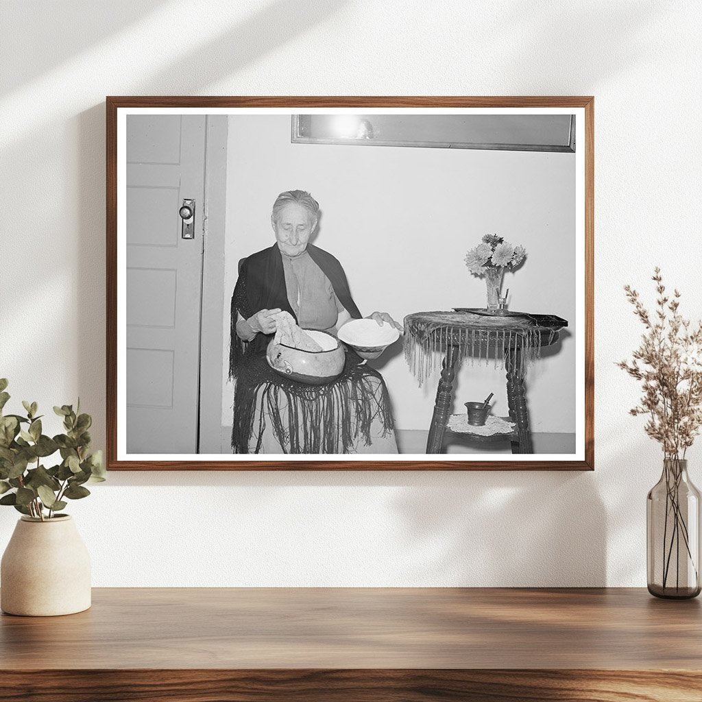 Spanish Woman Crocheting in Concho Arizona 1940