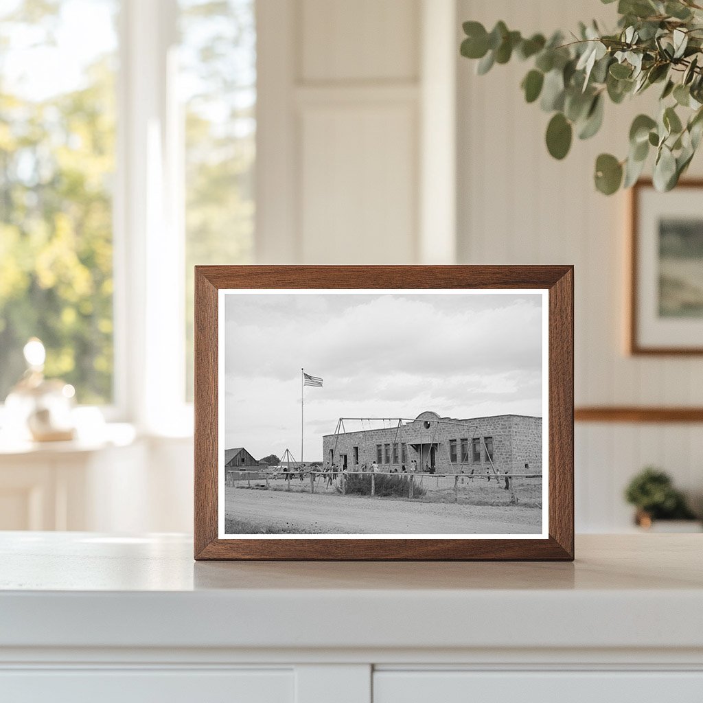 1940 Concho Arizona Schoolchildren Recess Vintage Photo