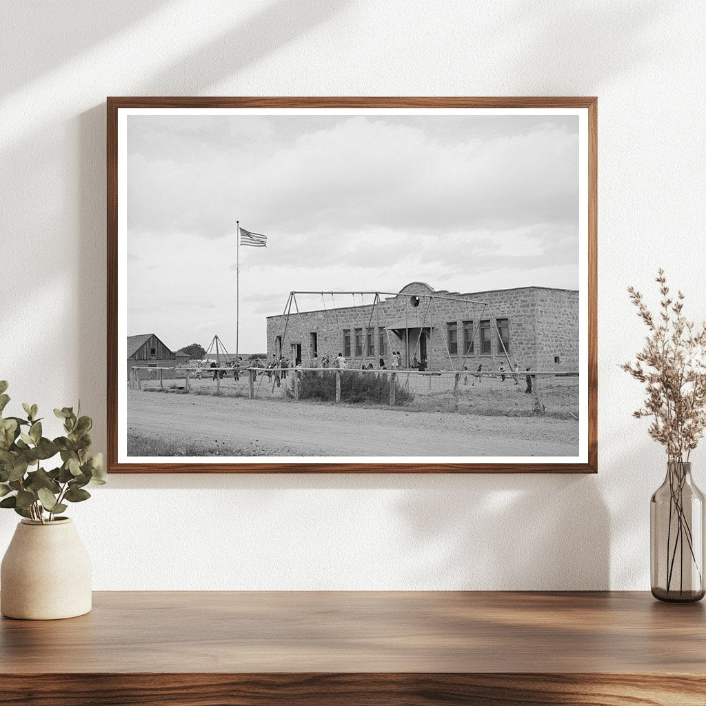 1940 Concho Arizona Schoolchildren Recess Vintage Photo
