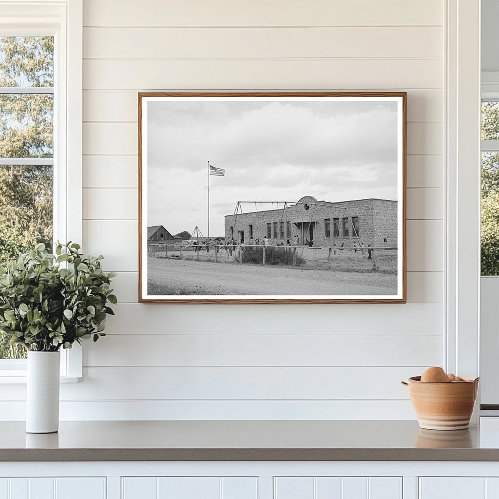 1940 Concho Arizona Schoolchildren Recess Vintage Photo