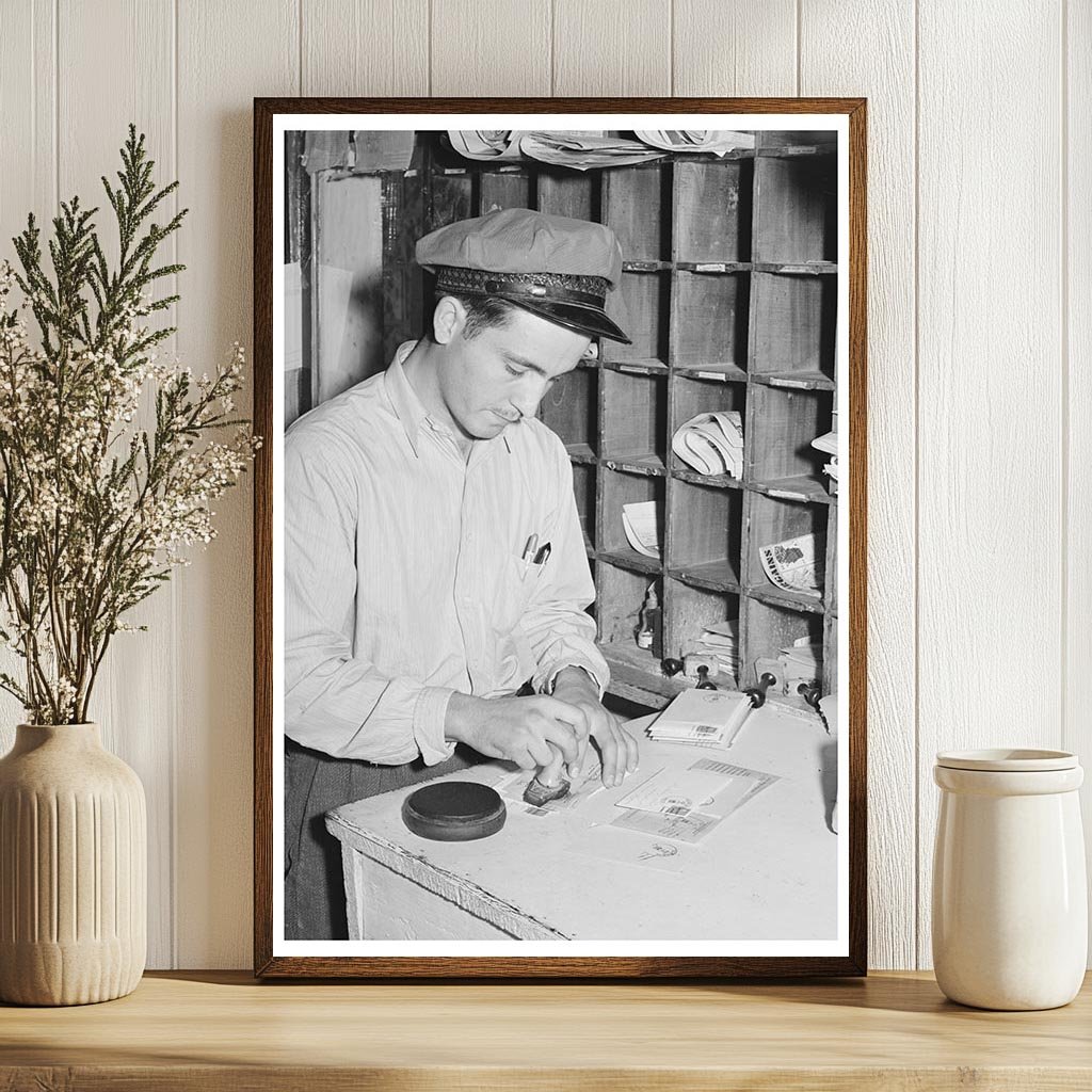 Postmaster Cancelling Stamps in Concho Arizona 1940