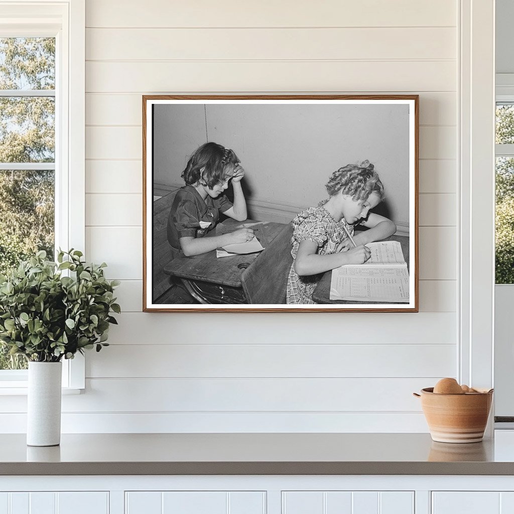Schoolchildren in Santa Clara Utah 1940 Black and White Photo