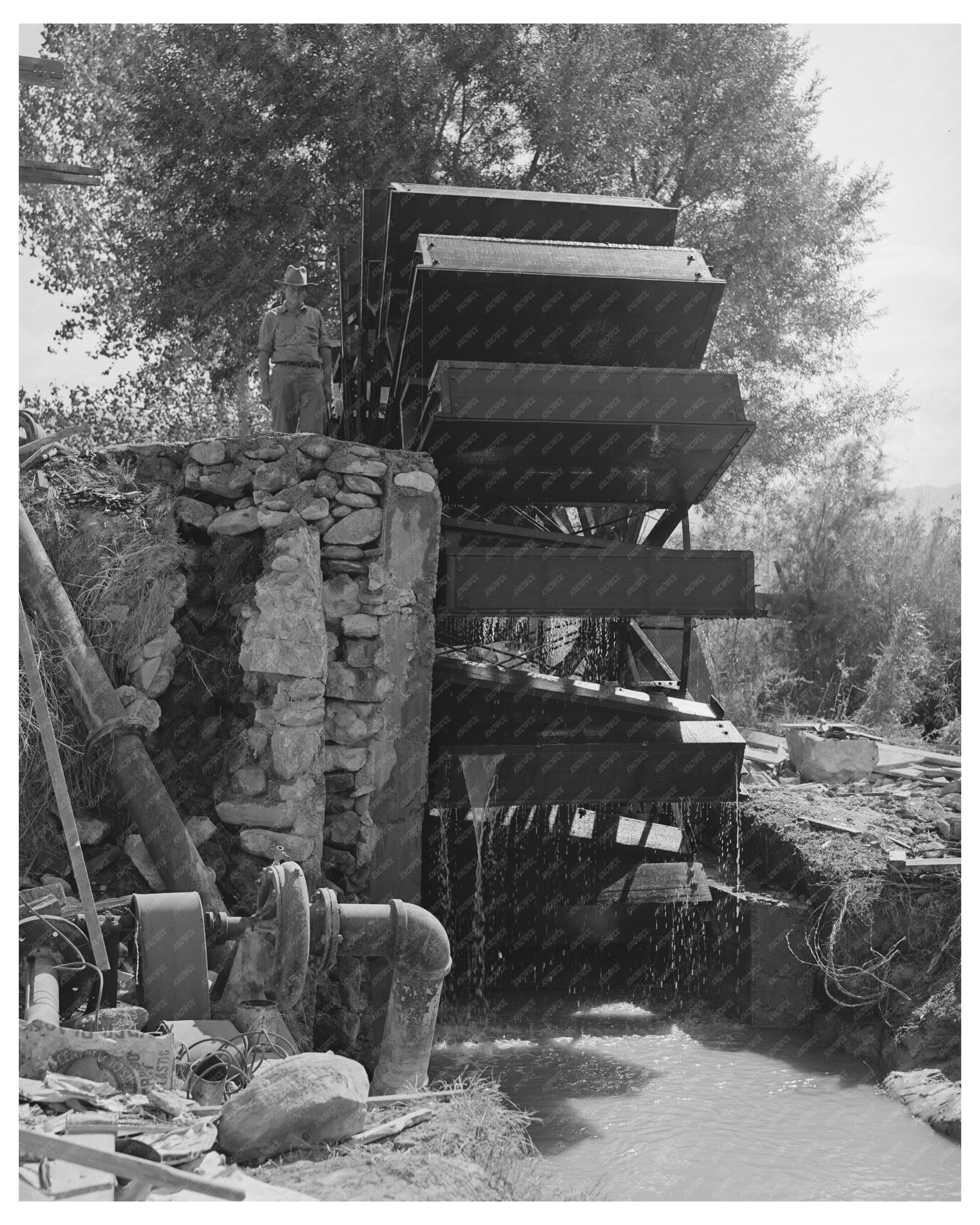 Vintage Waterwheel for Irrigation Mohave County Arizona 1940