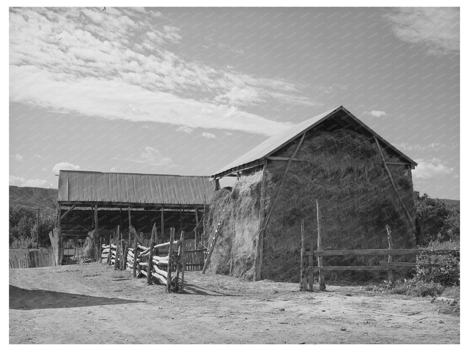 Mormon Farm Building Under Construction Santa Clara Utah 1940