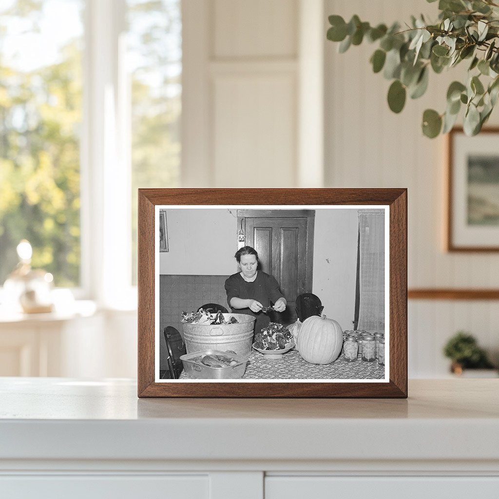 Spanish Woman Preparing Dried Meat in Concho Arizona 1940