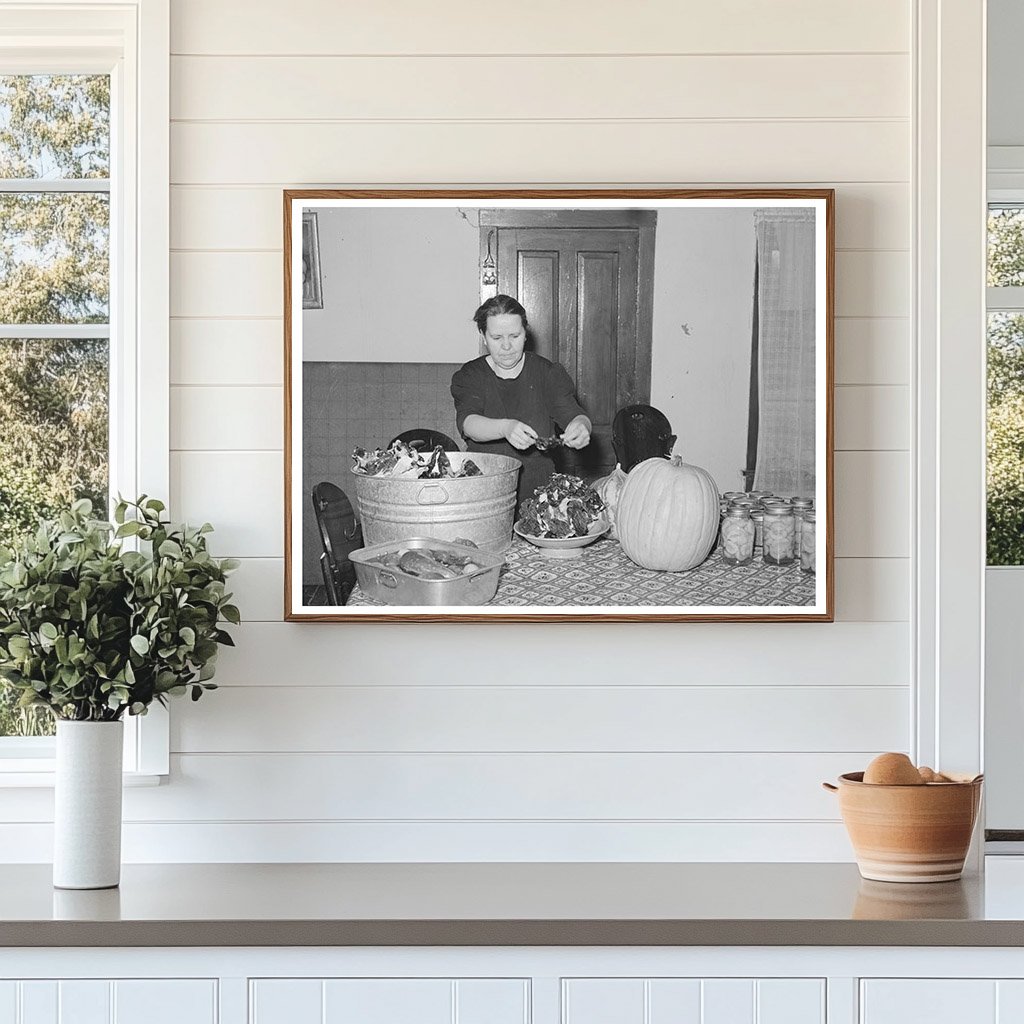 Spanish Woman Preparing Dried Meat in Concho Arizona 1940