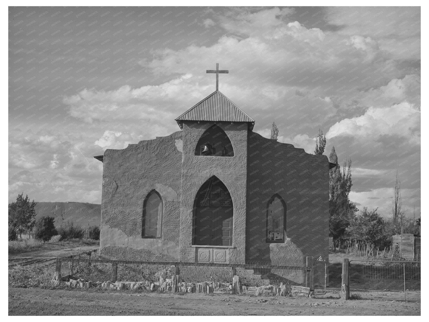 Concho Church Arizona October 1940 Vintage Photograph