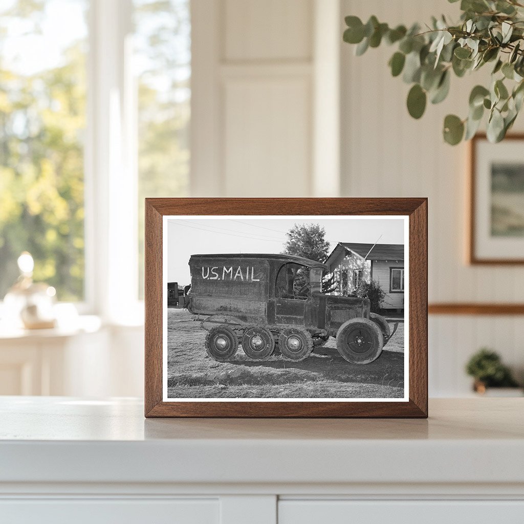 U.S. Mail Truck in Snowy Nevada County California 1940