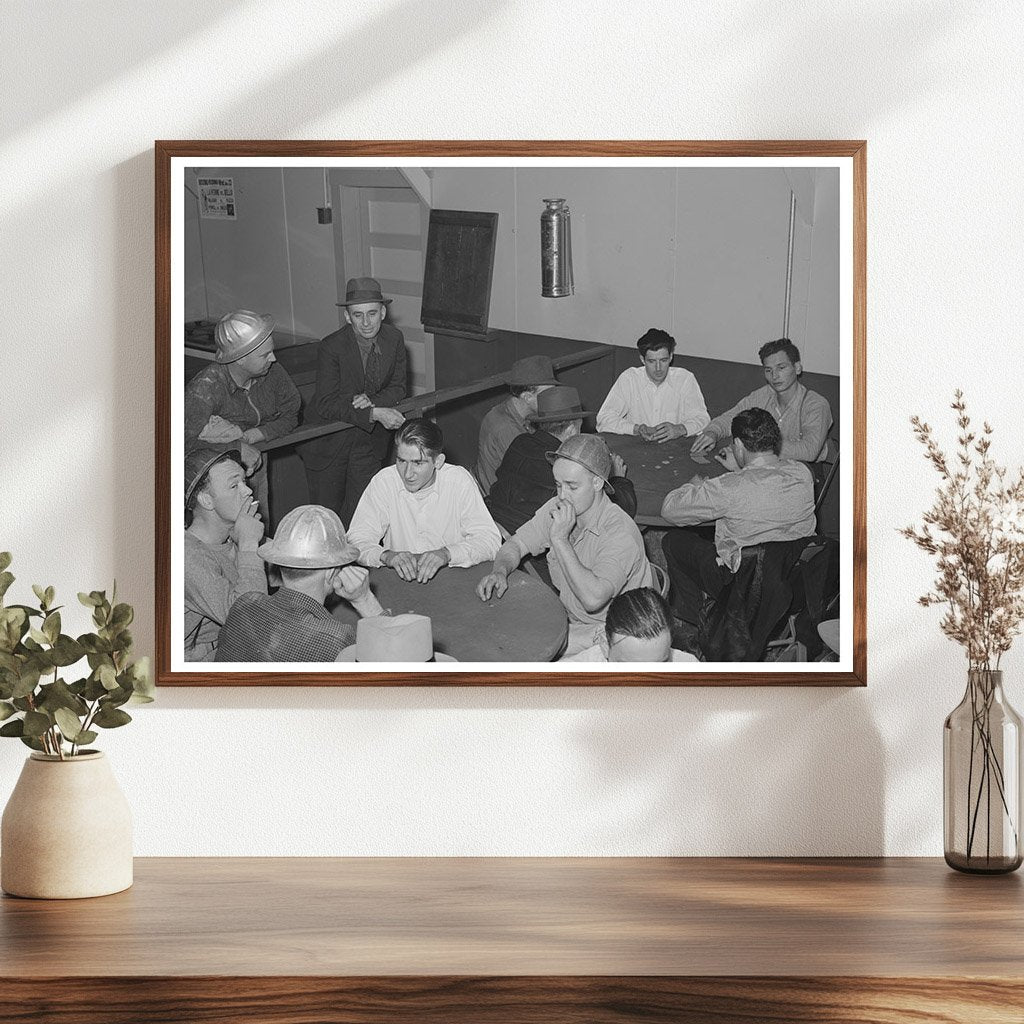 Construction Workers Playing Cards at Shasta Dam 1940