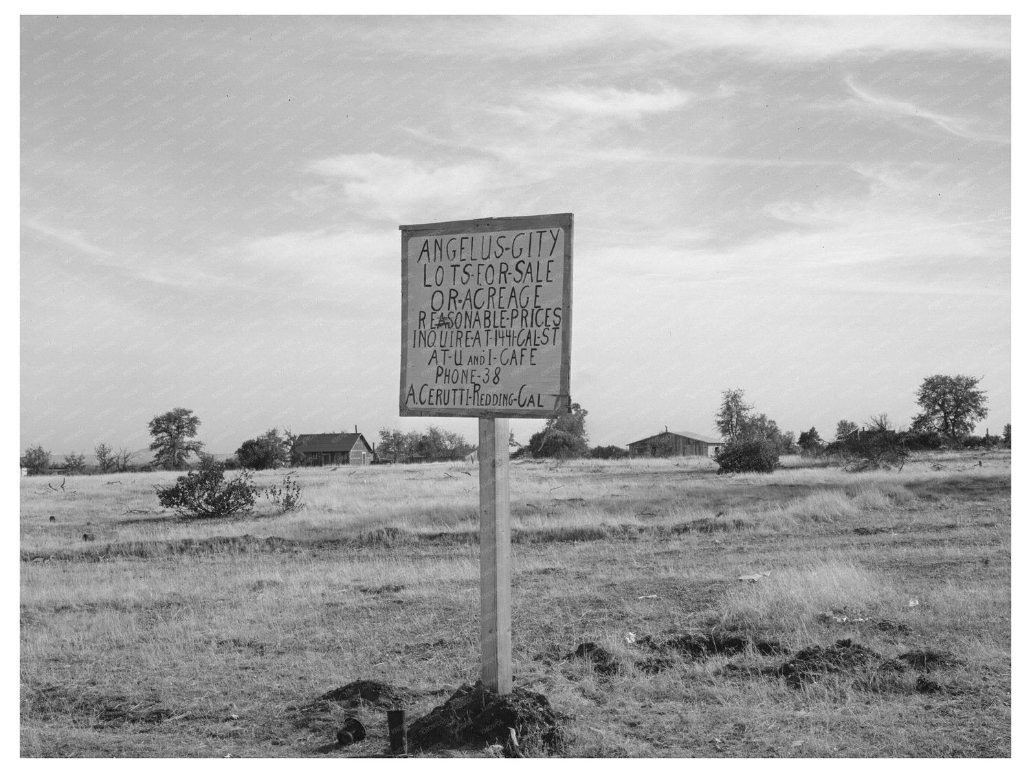 Angelus City Sign November 1940 California History