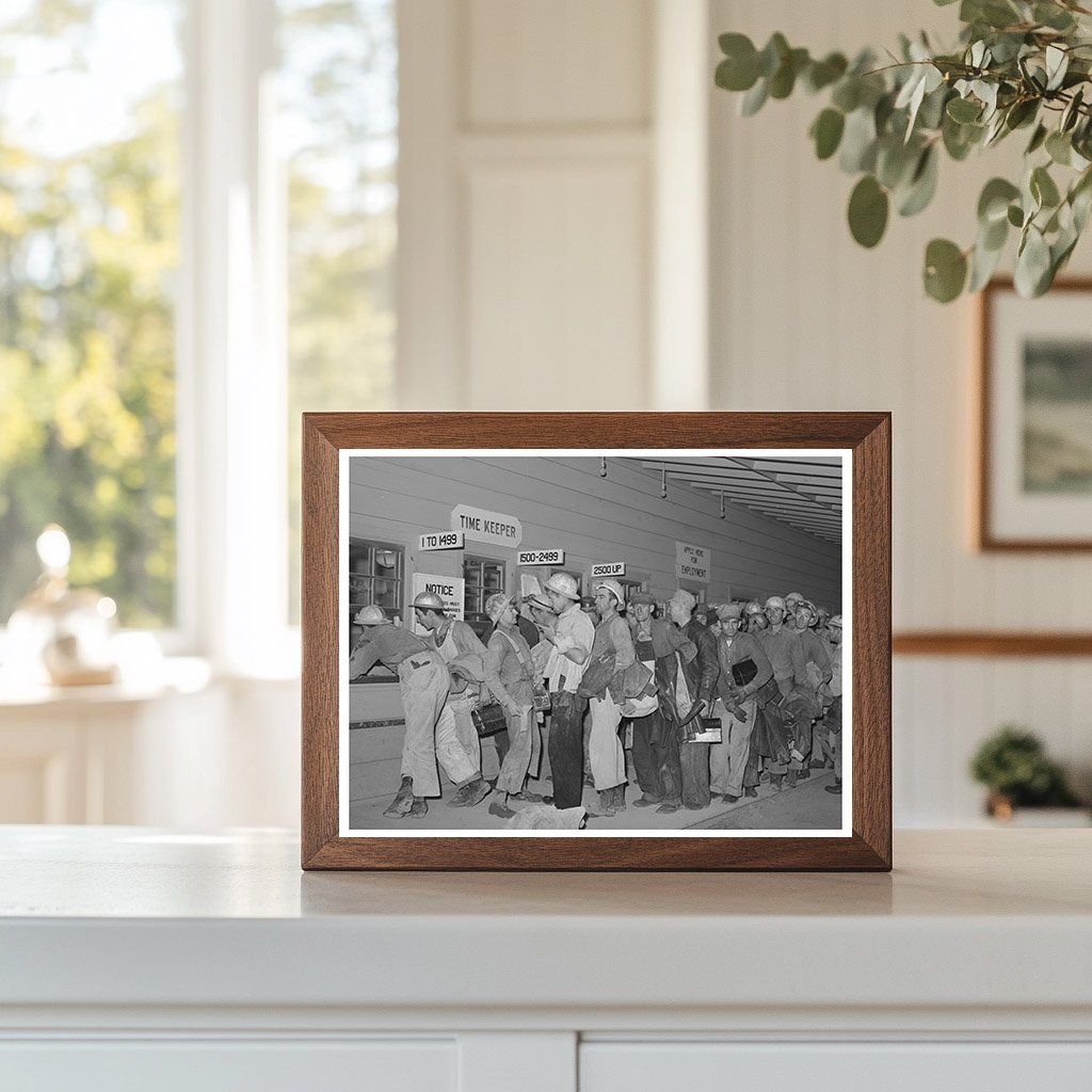 1940 Construction Workers Receiving Pay at Shasta Dam