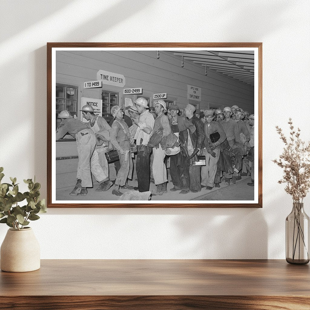 1940 Construction Workers Receiving Pay at Shasta Dam
