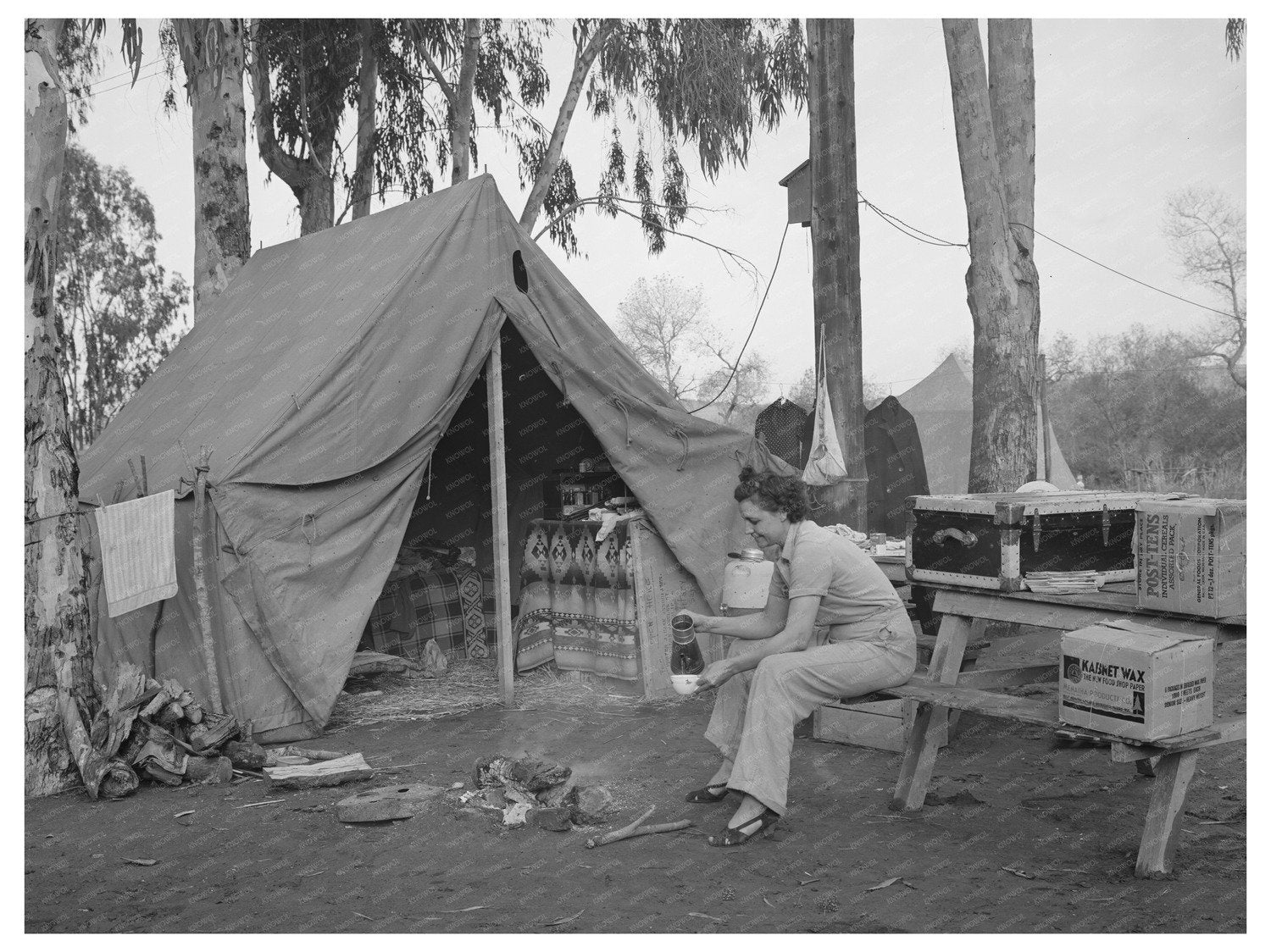 1940 Family Living in Tent Mission Valley California