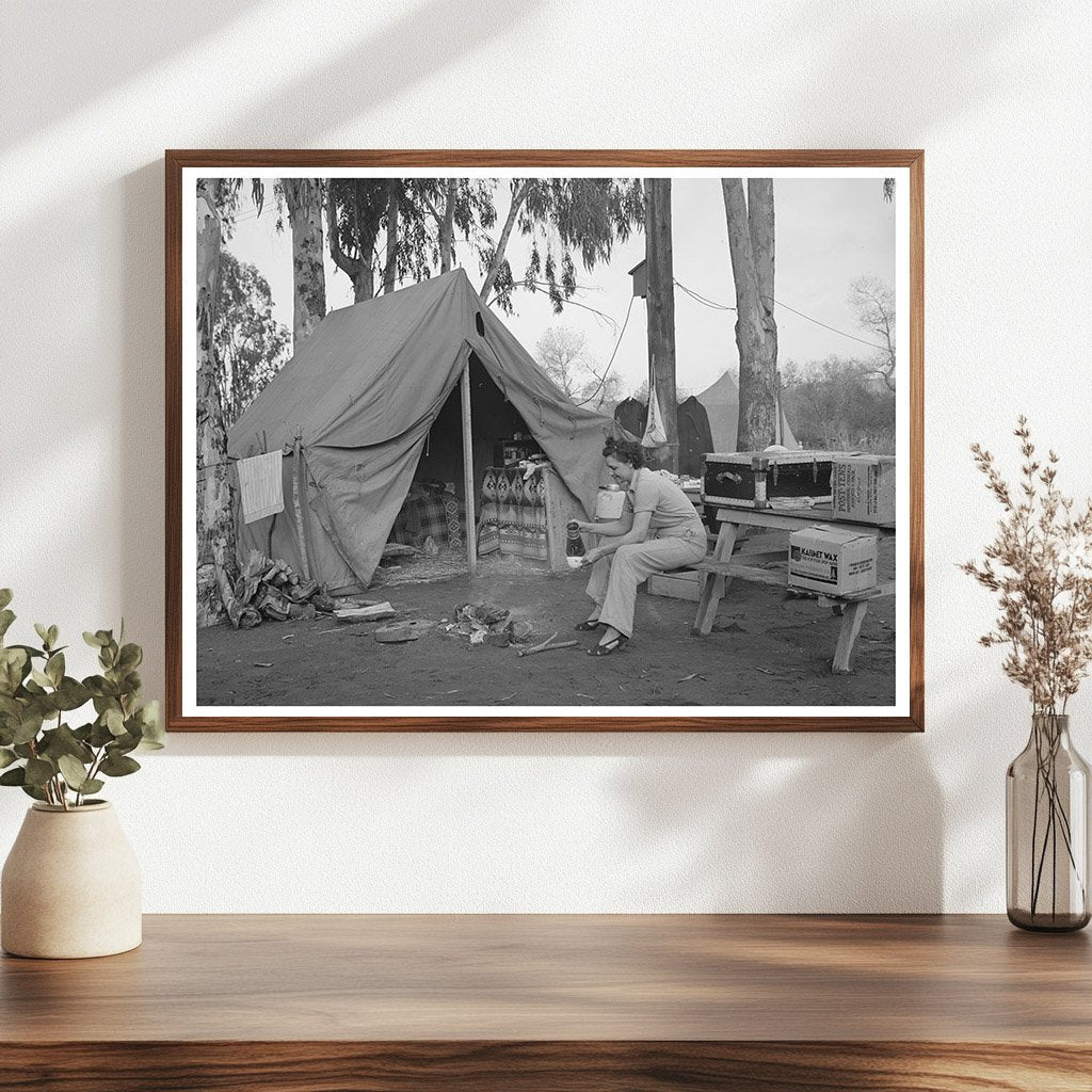 1940 Family Living in Tent Mission Valley California