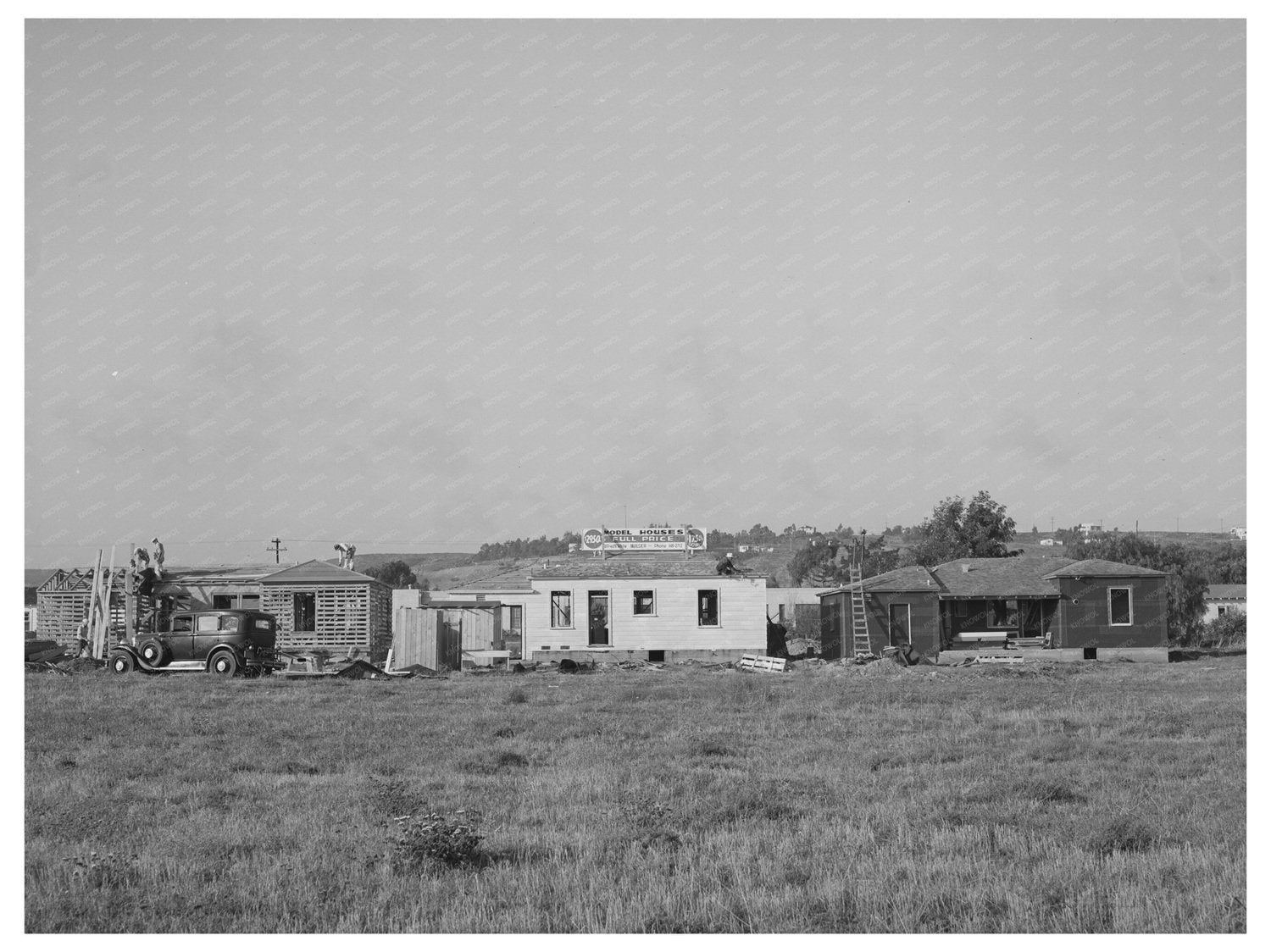 Pacific Beach Houses Under Construction December 1940
