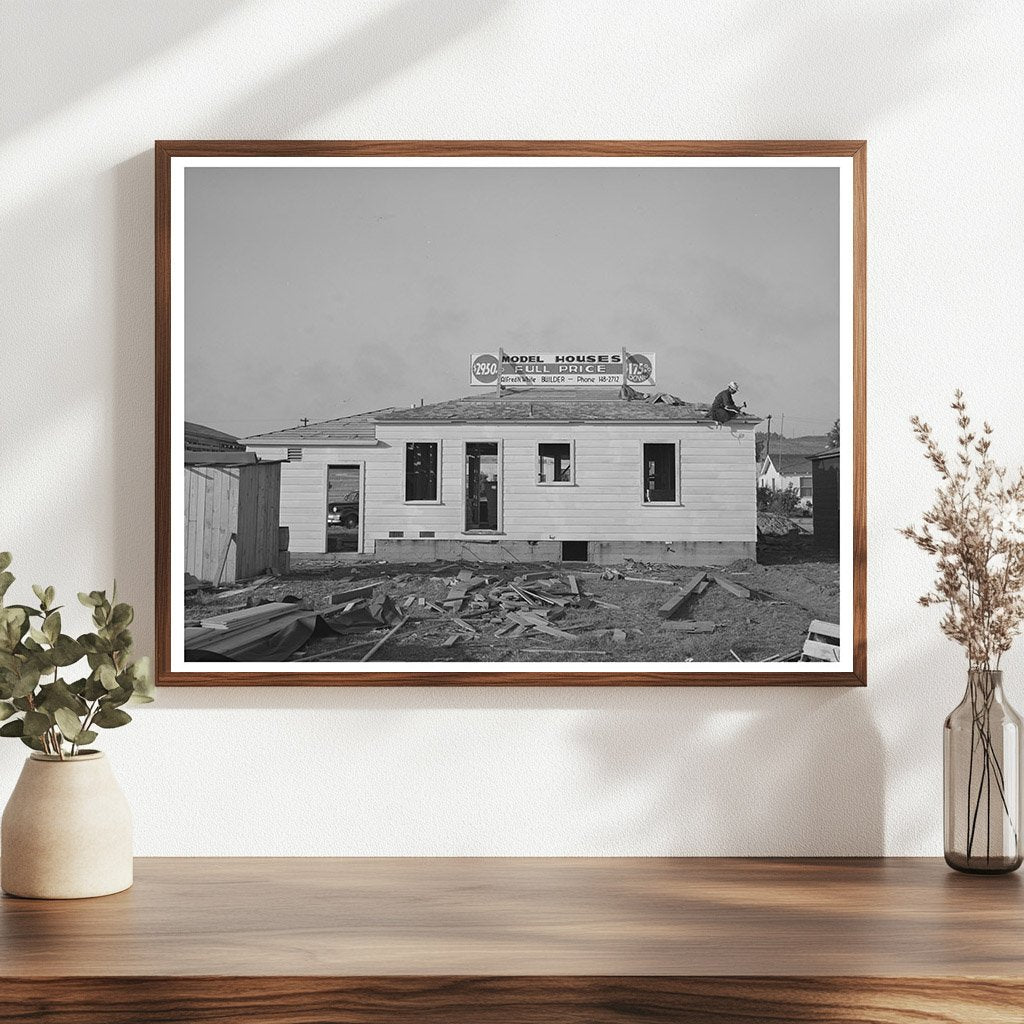 Roofing a House Under Construction Pacific Beach 1940