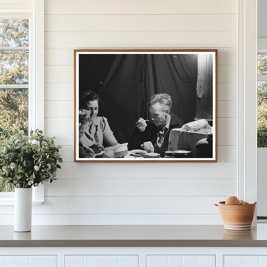 Family Supper in Tent-Home Mission Valley California 1940