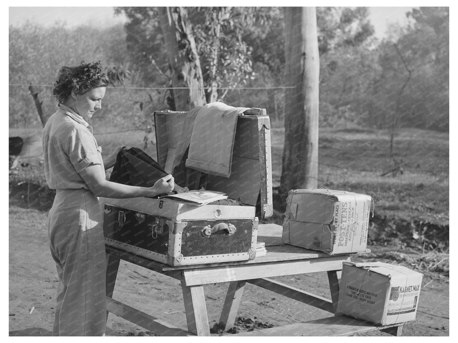 Carpenters Wife Unpacking Trunk Mission Valley 1940