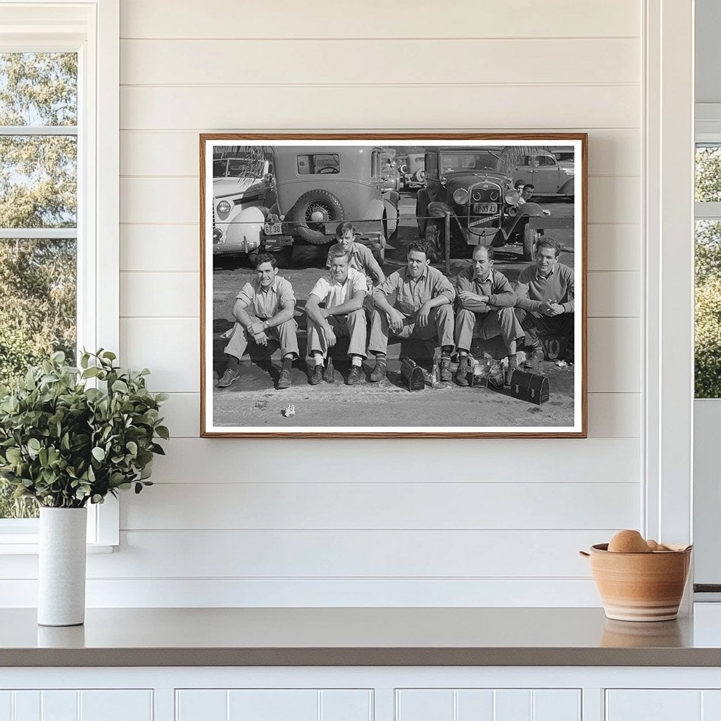Workers Lunching Near Consolidated Airplane Factory 1940