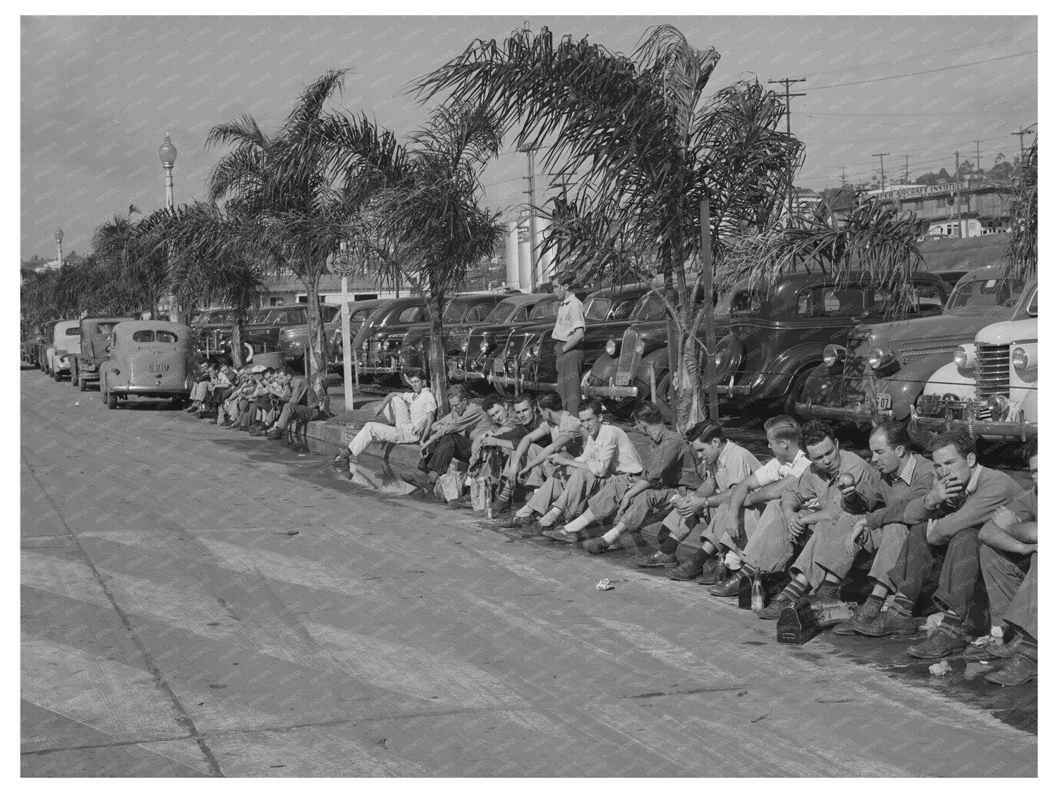 Lunch Break for Workers at Consolidated Airplane Factory 1944