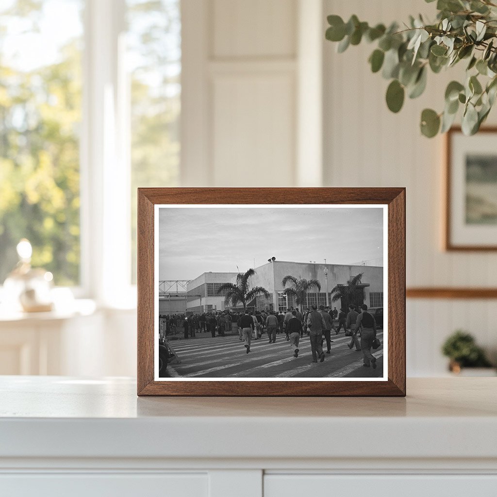 Workmen Arriving at Consolidated Aircraft December 1940