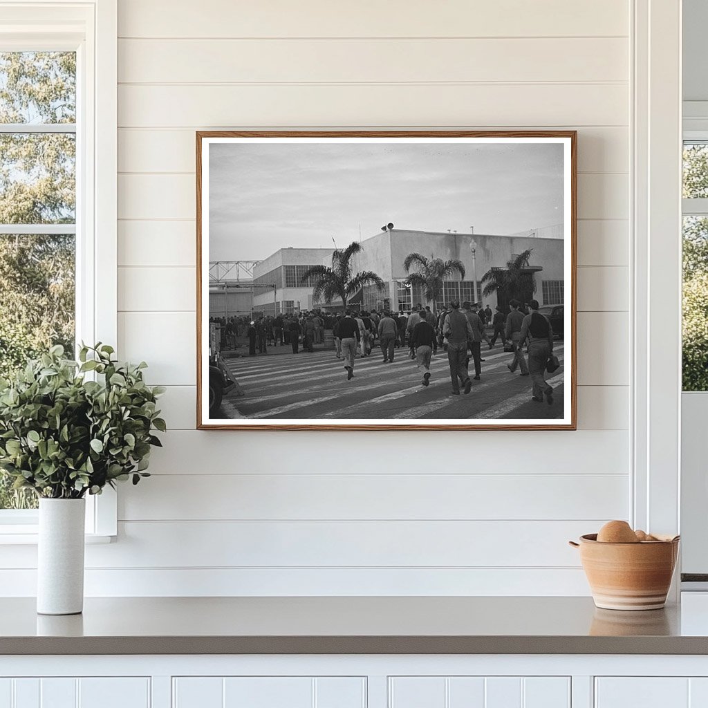 Workmen Arriving at Consolidated Aircraft December 1940