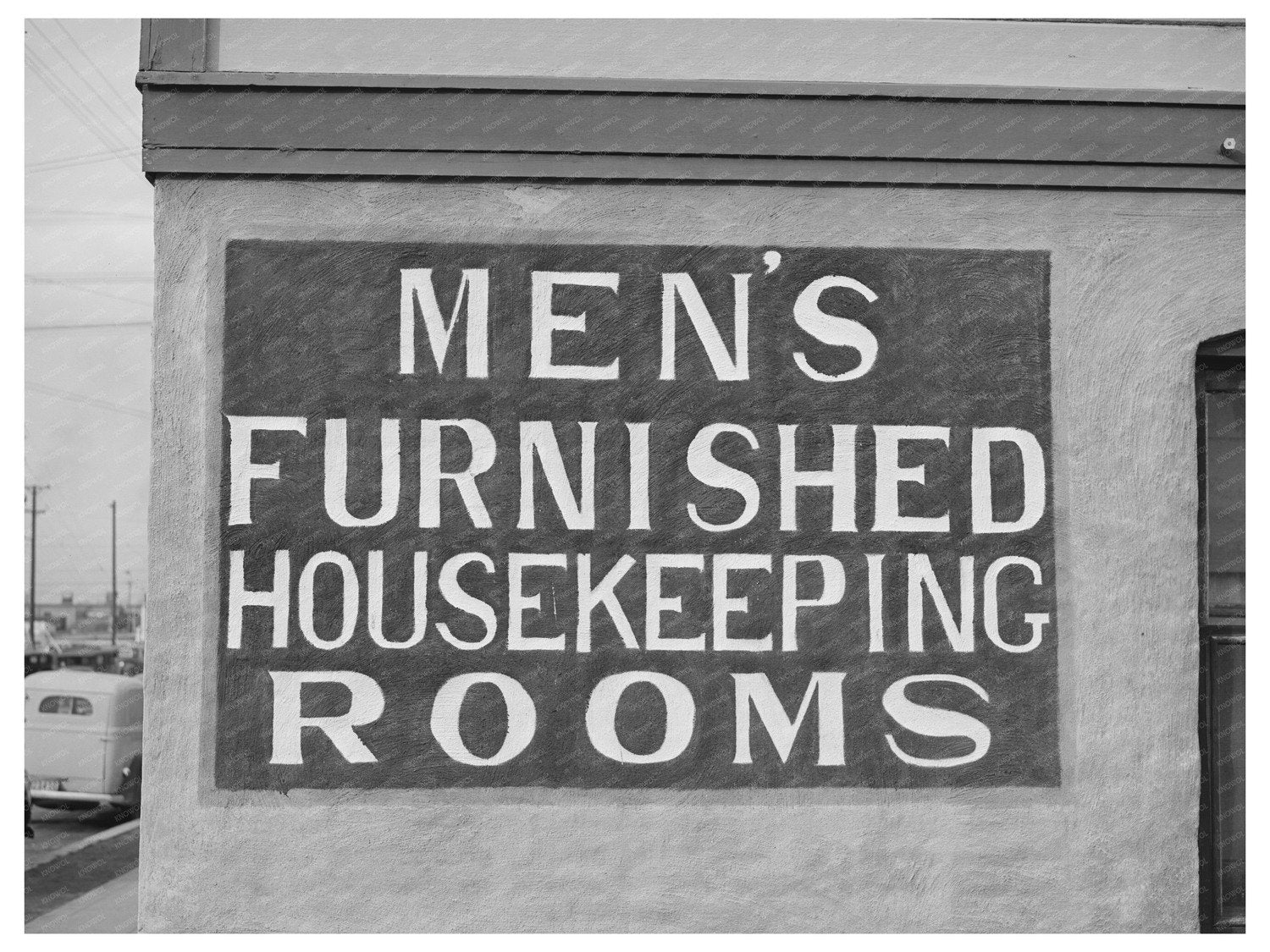 Rooms for Rent Sign San Diego December 1940