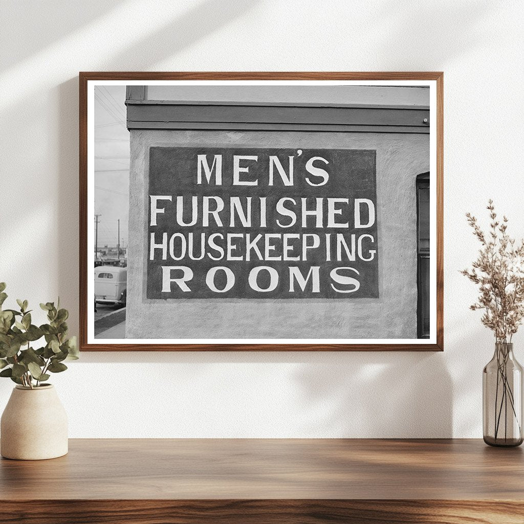 Rooms for Rent Sign San Diego December 1940