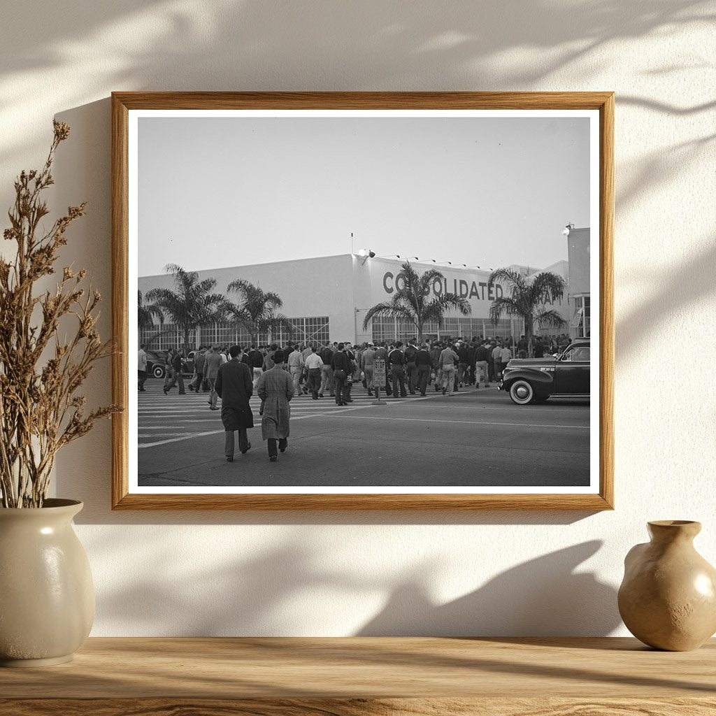Employees Walking to Work at Consolidated Aircraft 1940