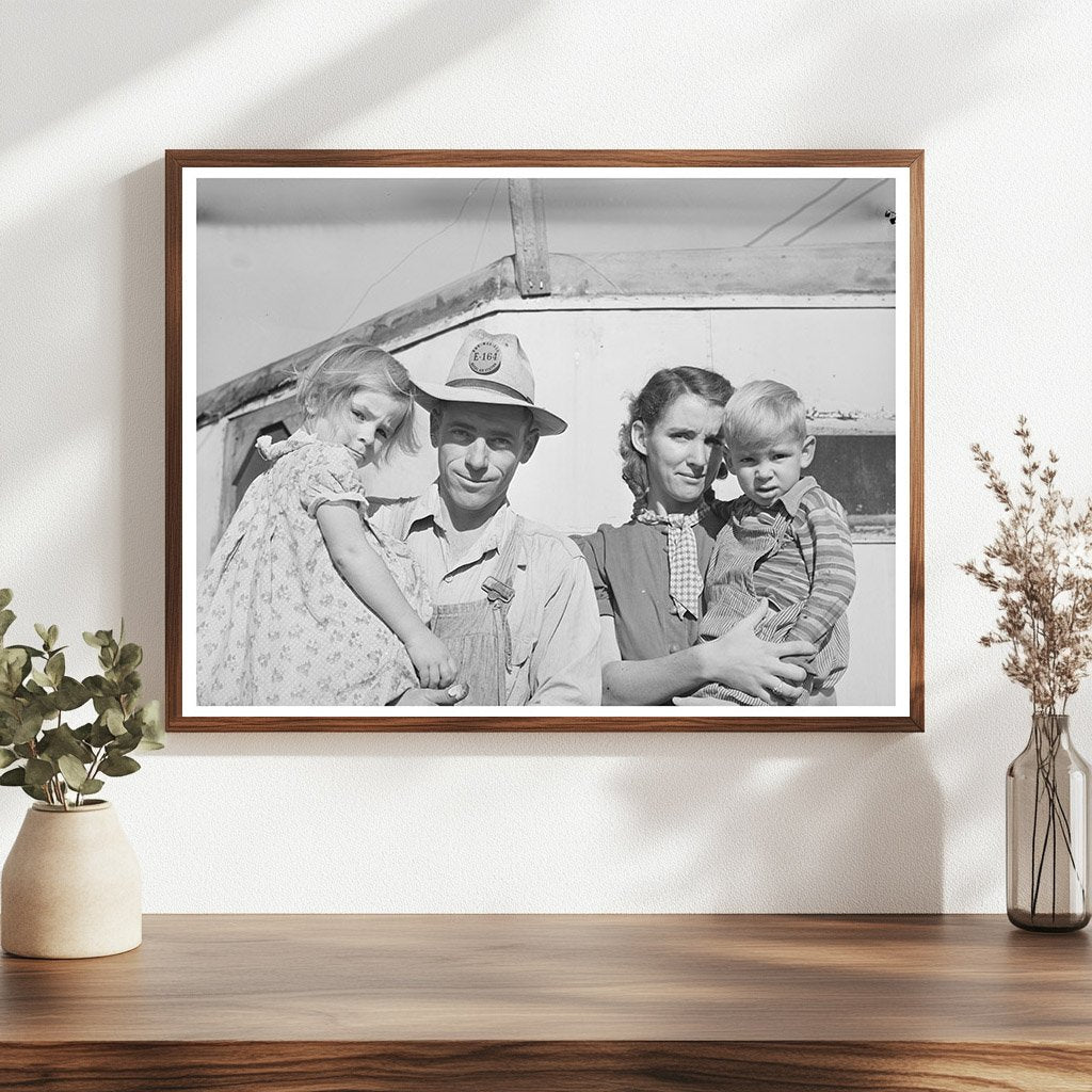 Family in Trailer Corpus Christi Texas 1940