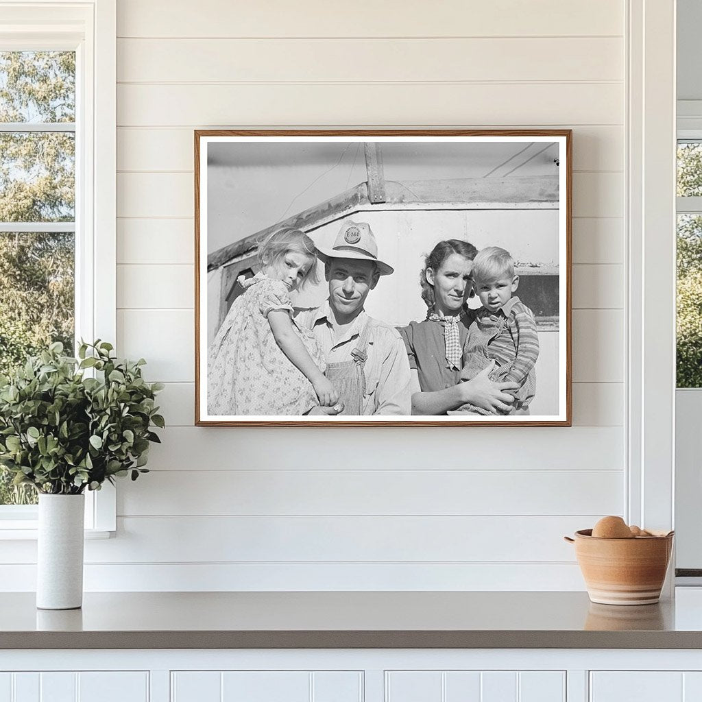 Family in Trailer Corpus Christi Texas 1940