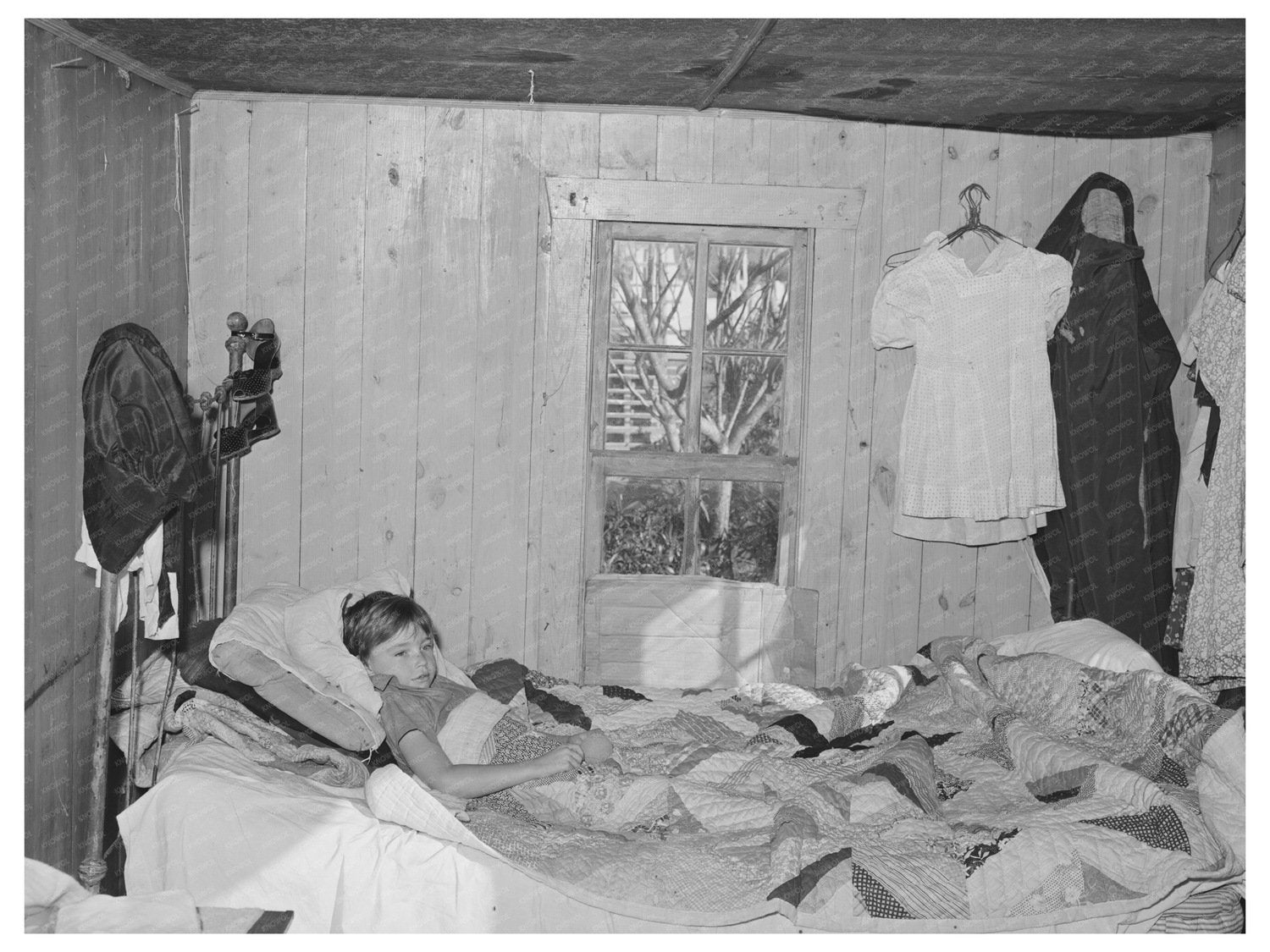 1944 Vintage Photo of Sick Boy and His Father in Texas