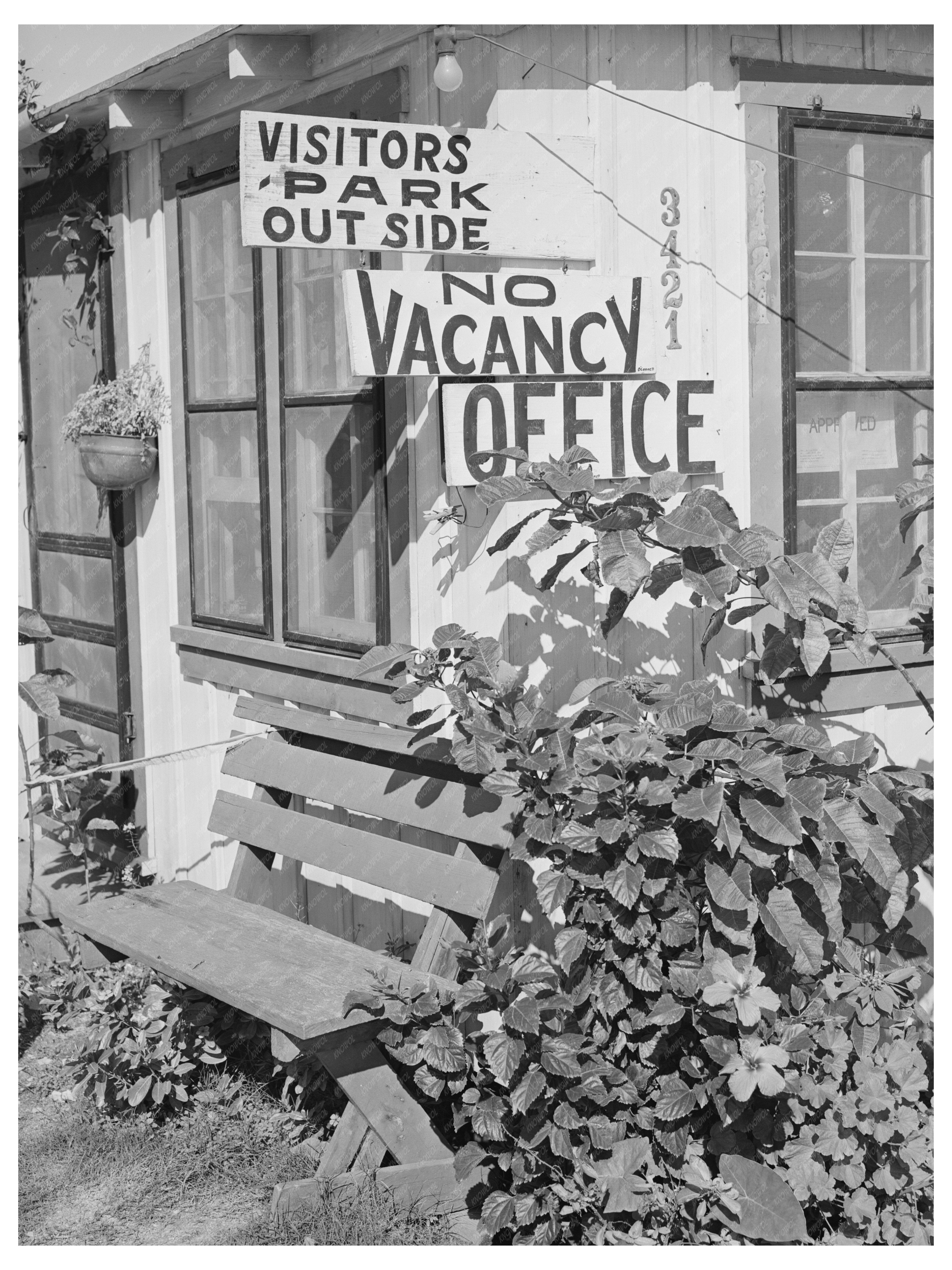 No Vacancy Sign Tourist Court Corpus Christi Texas 1940