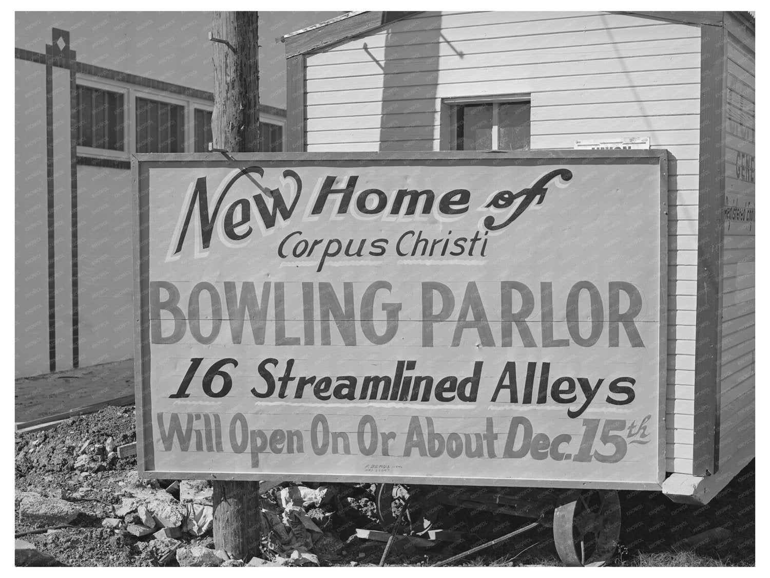 1940 Bowling Alley Construction in Corpus Christi Texas