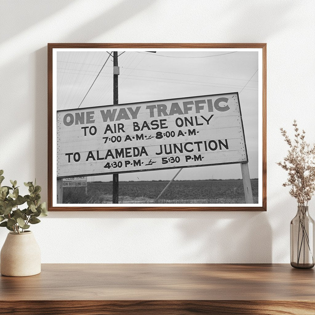 1940 One-Way Traffic Sign Corpus Christi Texas