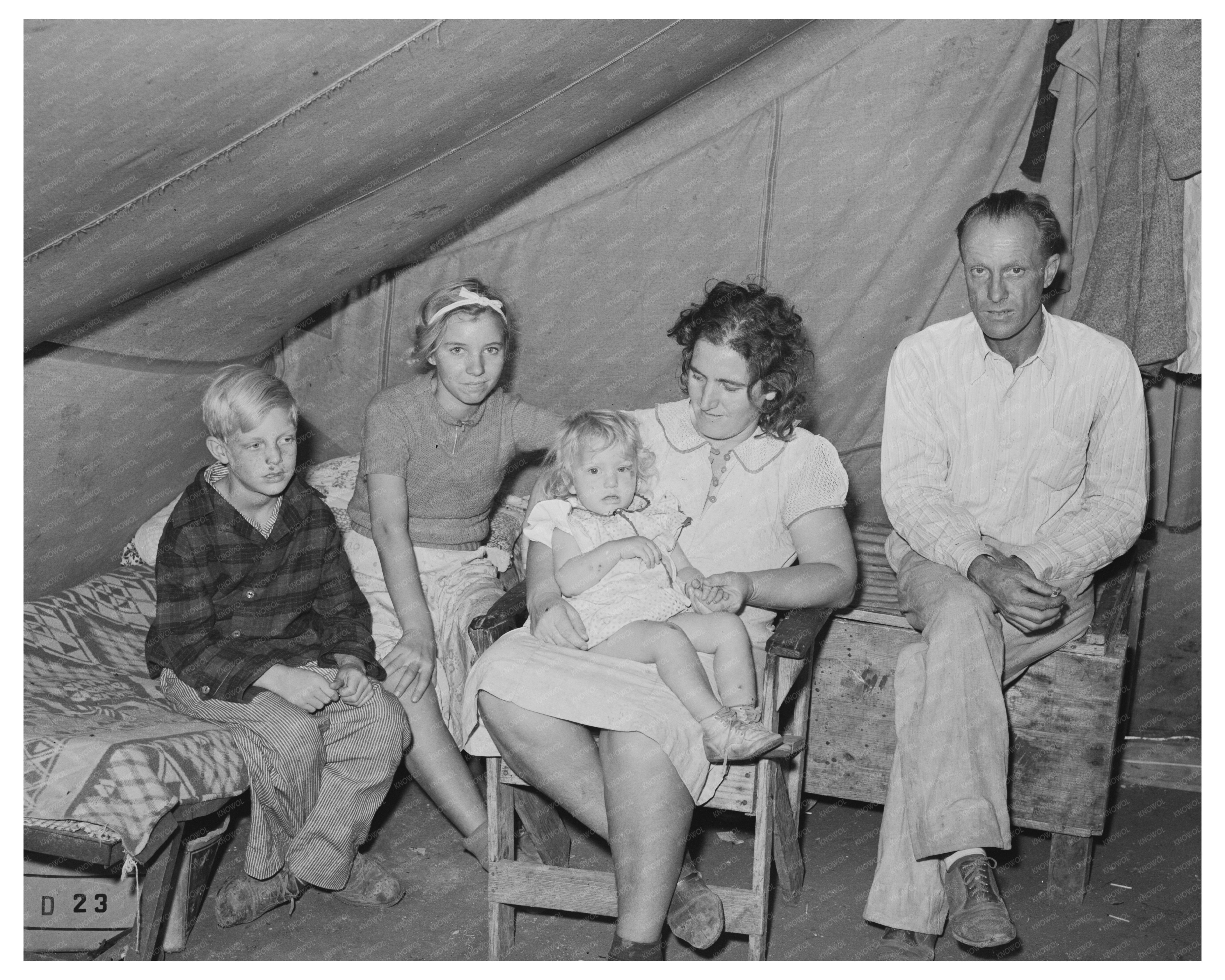 Oklahoma Roofers Family in Tent Home Corpus Christi 1944