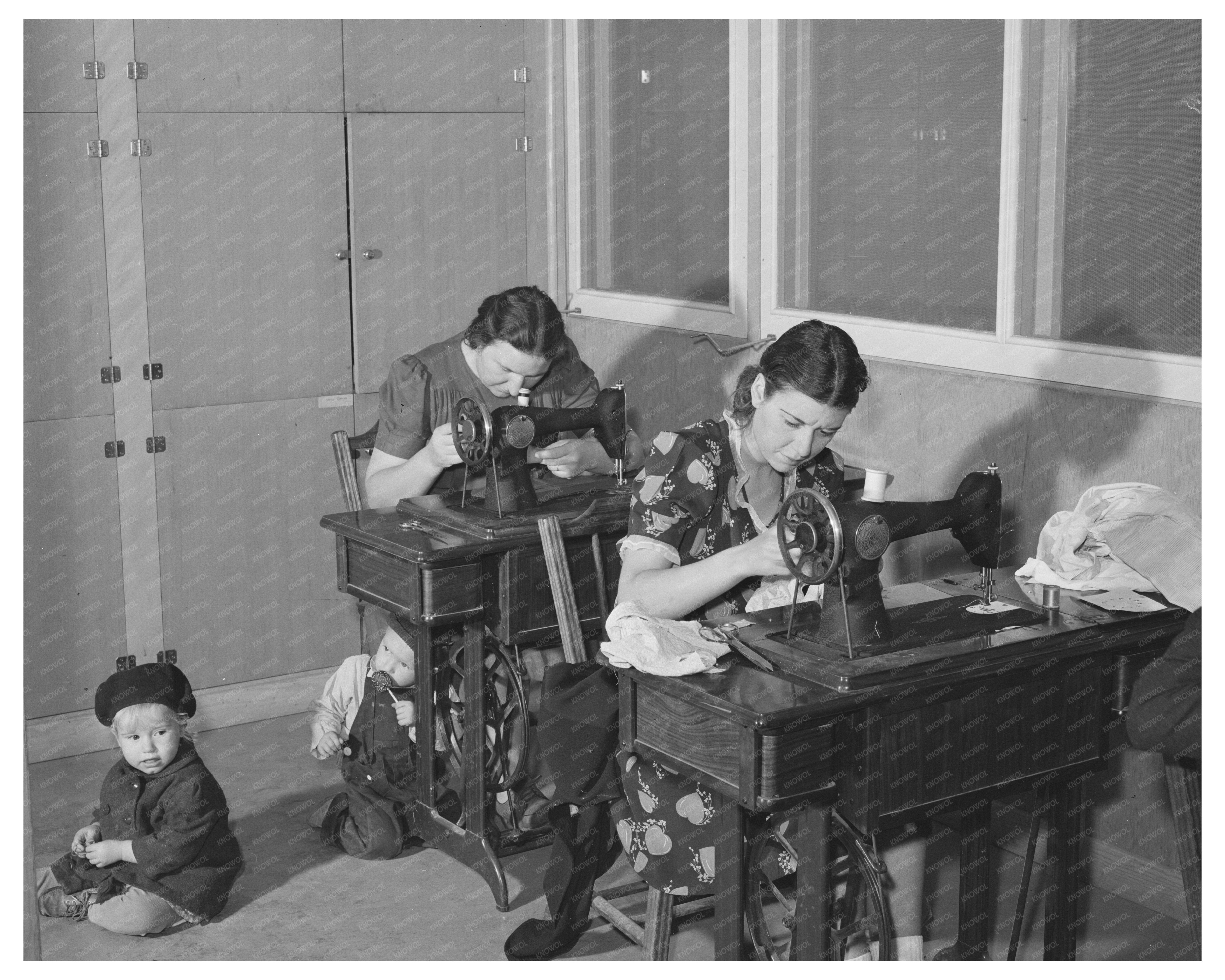 Wives Sewing at Yuba City Farm Security Camp December 1940