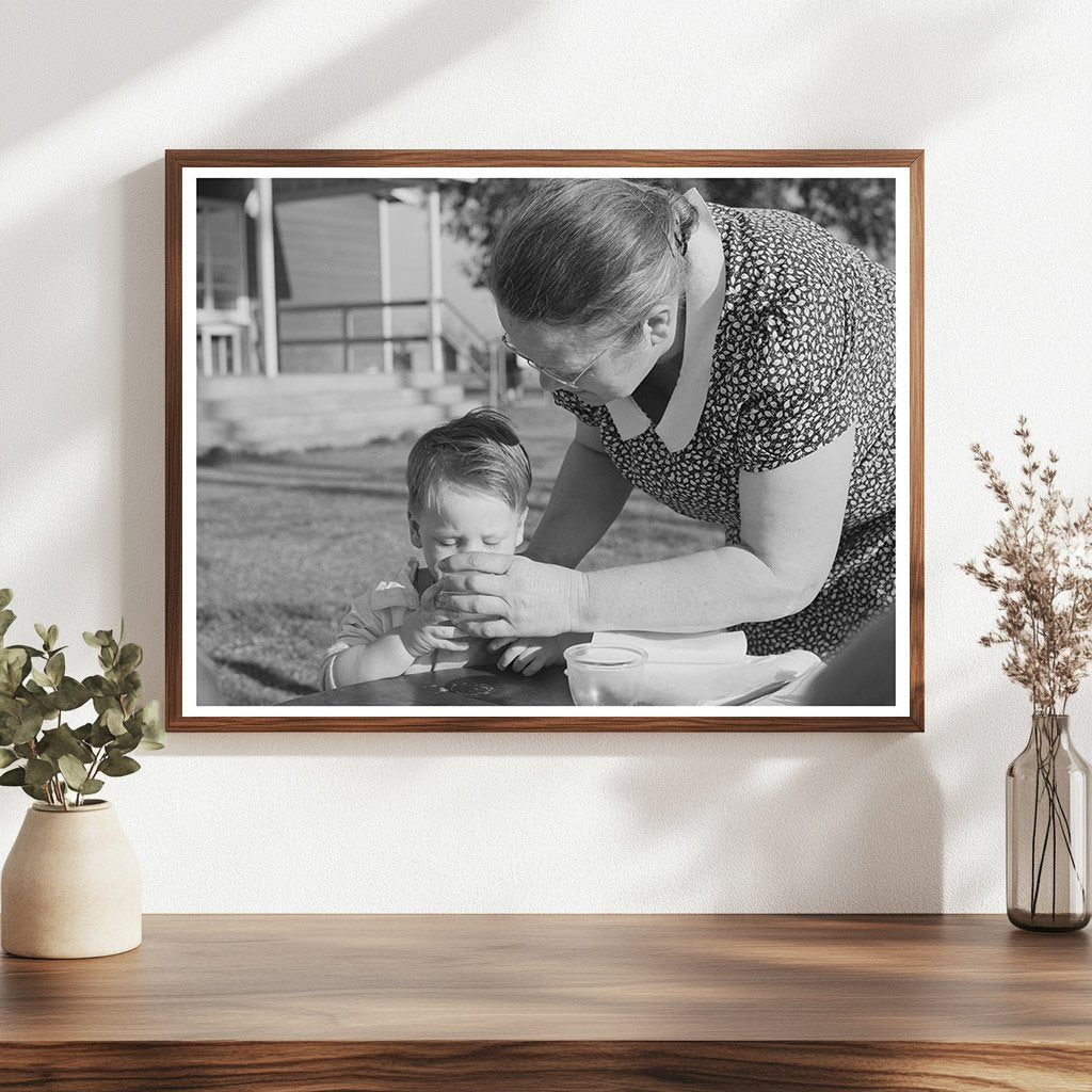 Milk for Children at Yuba City Farm Workers Camp 1940