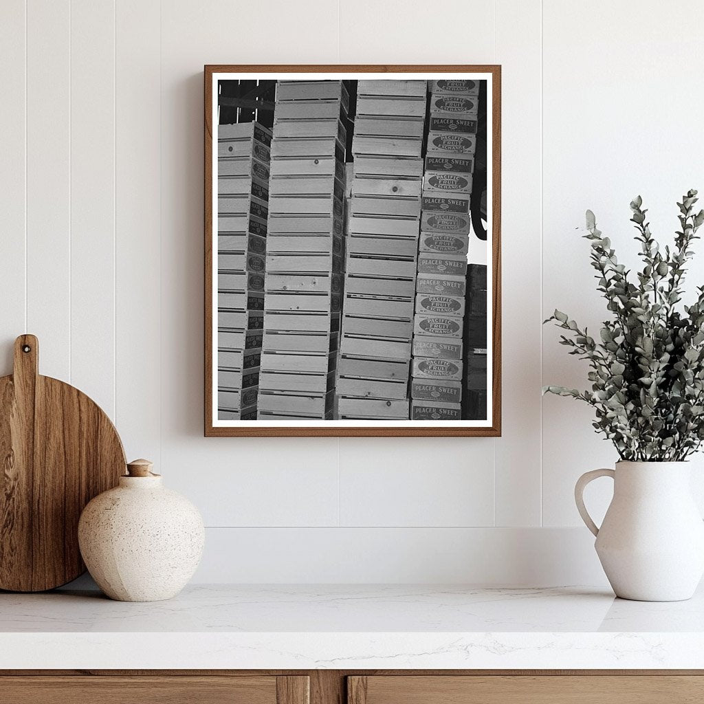 Fruit Crates in Loomis California December 1940