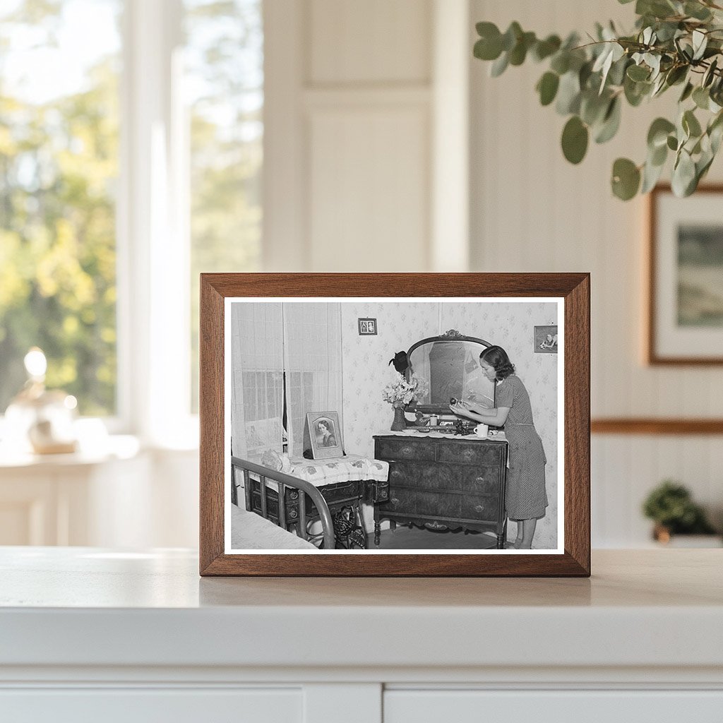 Fruit Farmers Wife in Bedroom Placer County California 1940