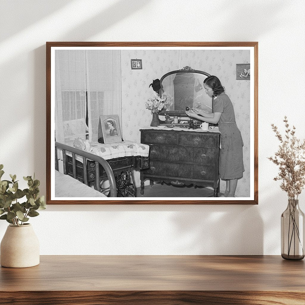 Fruit Farmers Wife in Bedroom Placer County California 1940