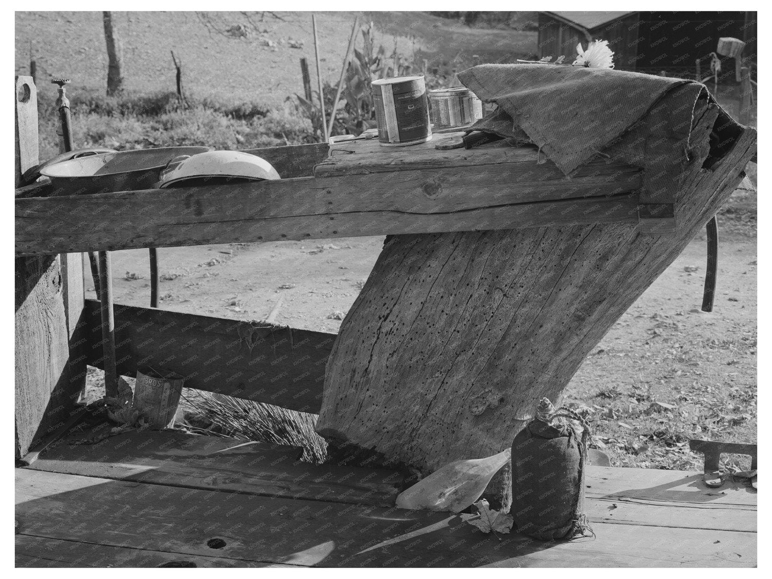 Wash Bench on Fruit Farmers Porch Placer County 1940
