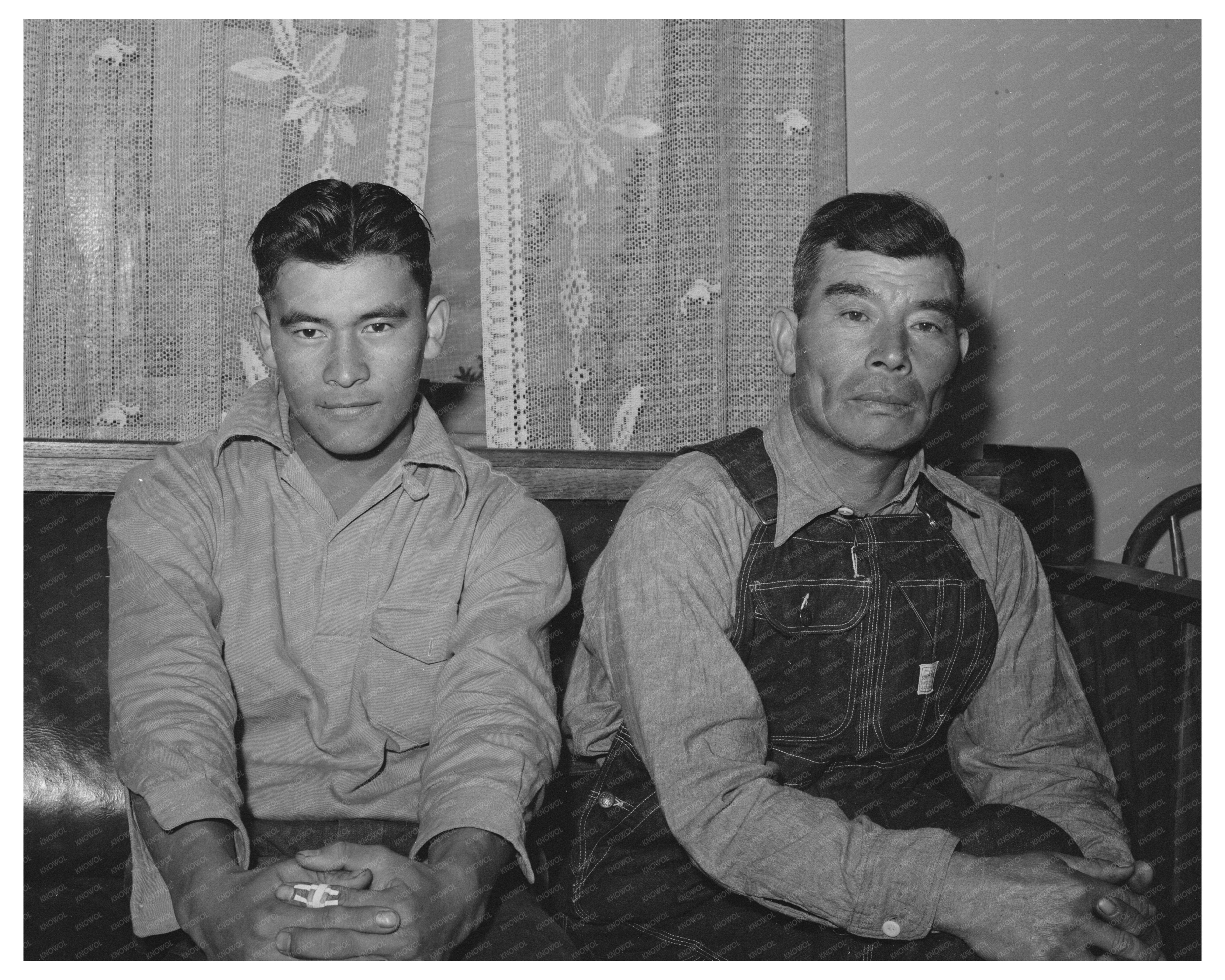 Fruit Farmer and Son Placer County California December 1940