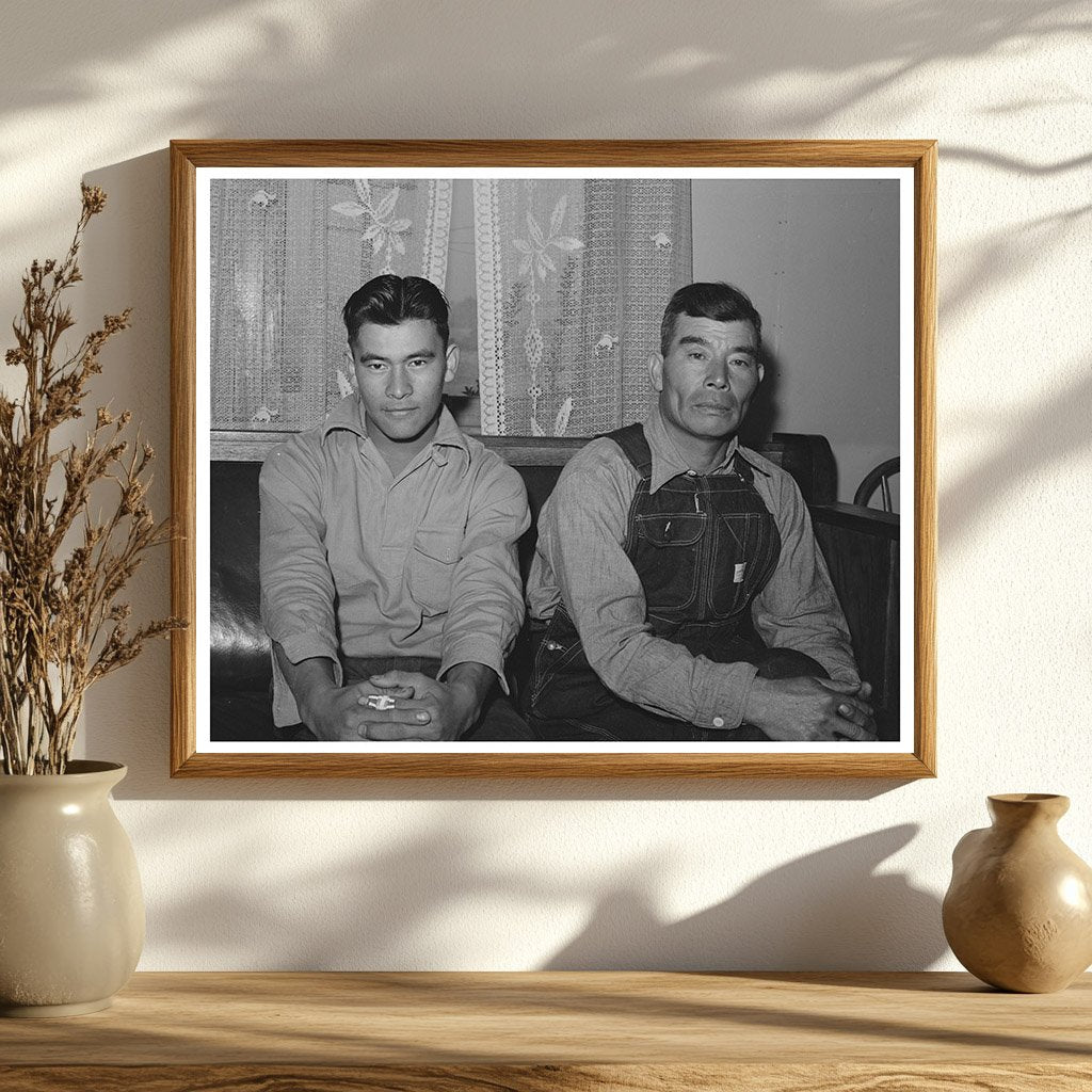 Fruit Farmer and Son Placer County California December 1940