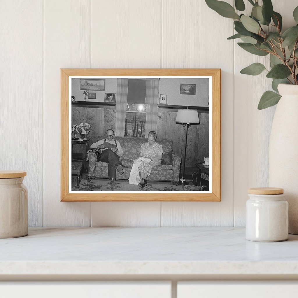 Fruit Farmer Couple in Their Placer County Home 1940